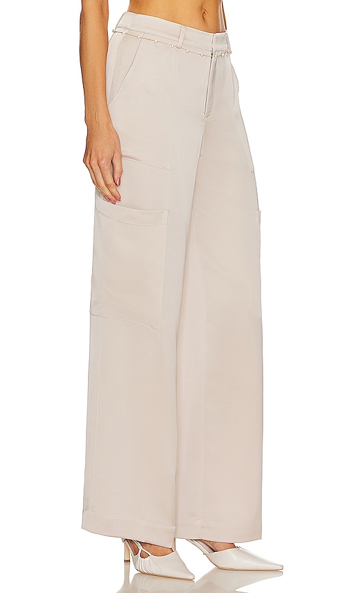 Shop Song Of Style Ayah Cargo Trouser In Pale Champagne