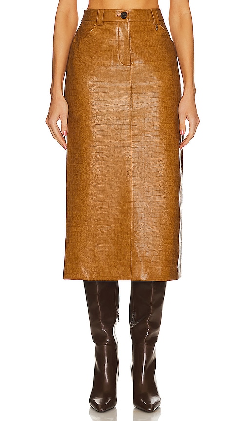 Song Of Style Marlon Midi Skirt In Russet Brown