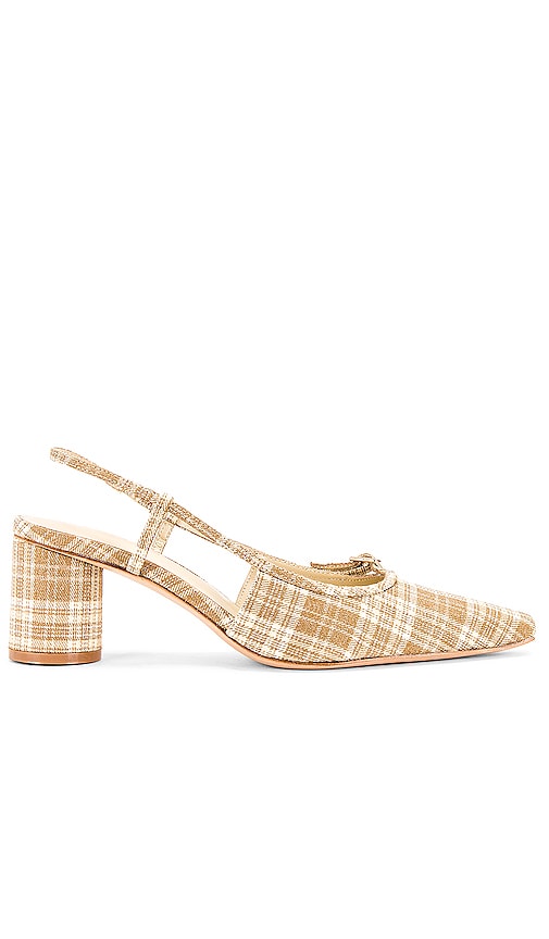 Song Of Style Cafe Heel In Natural Plaid