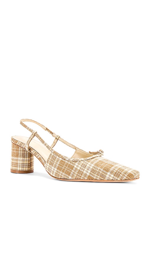 Shop Song Of Style Cafe Heel In Natural Plaid