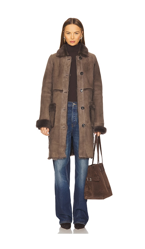 Saks Potts Emma Coat in Grey Almond