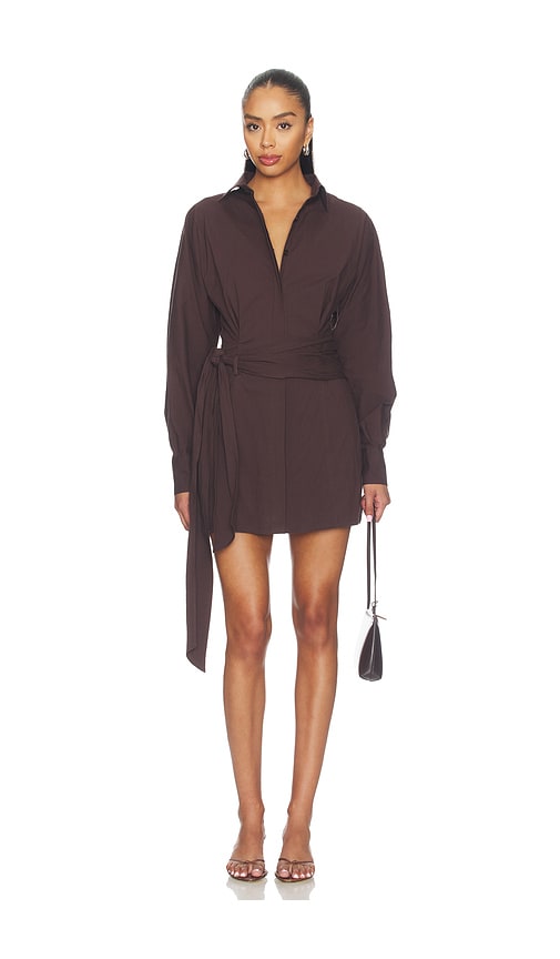 Marlowe Shirt Dress by SOVERE Studio in Espresso