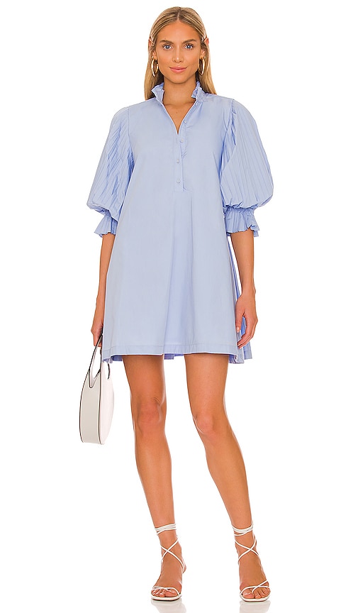 Sovere / Focus Pleat Smock Mini Dress In Baby Blue