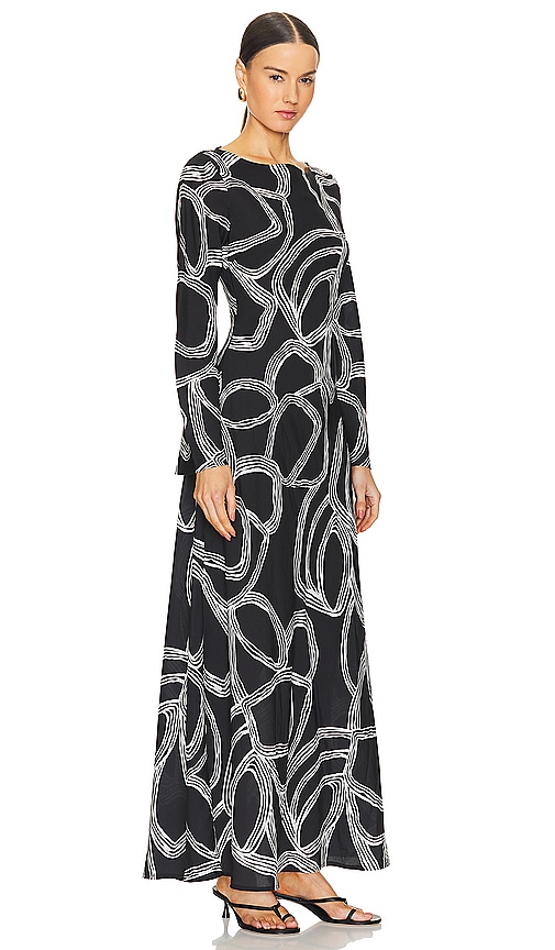 Shop Sovere / Sgraffito Bias Maxi Dress In 黑色