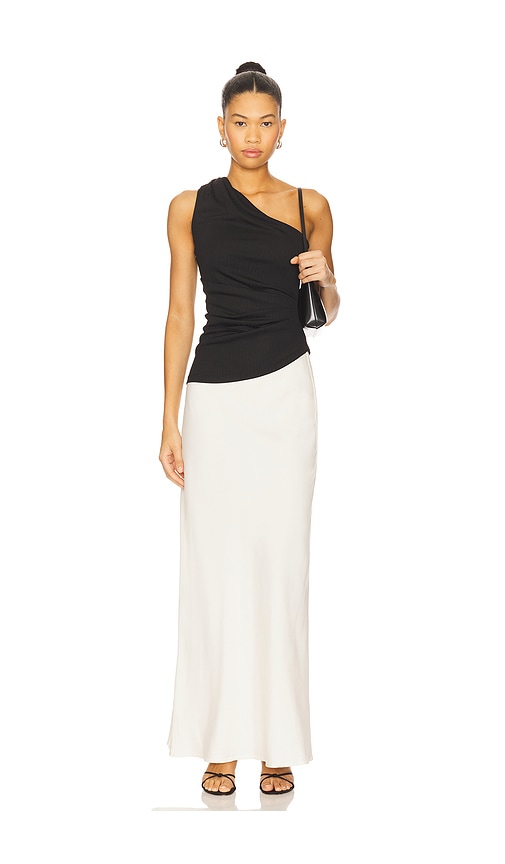 Aura Combo Sleeveless Dress in Black,White. - size XL (also in L, M, S, XS)