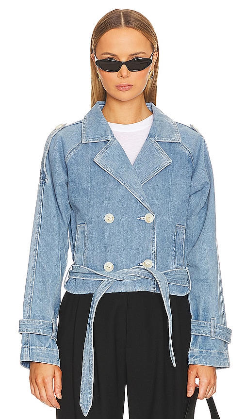 Sovere / Theory Crop Denim Trench In Blue