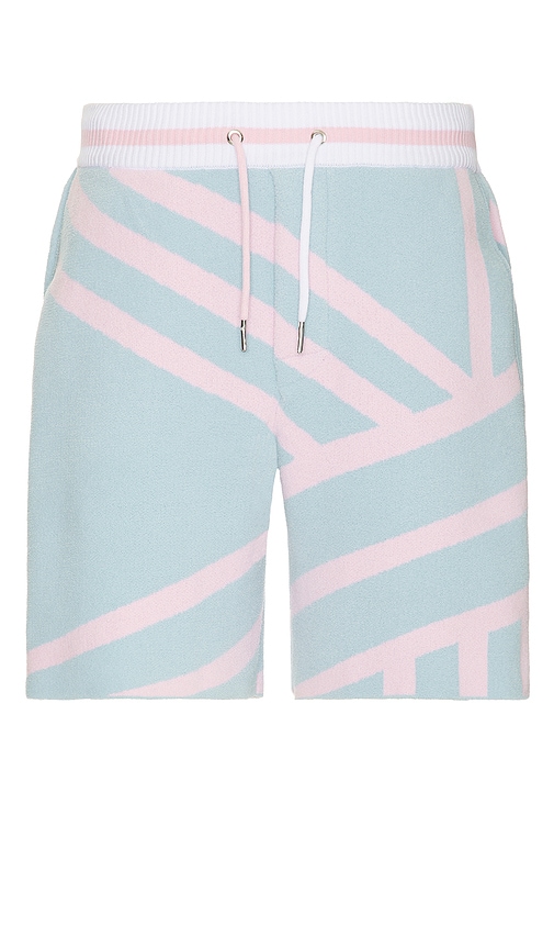 Shop Ser.o.ya Zeppelin Short In Jacquard Blue & Pink