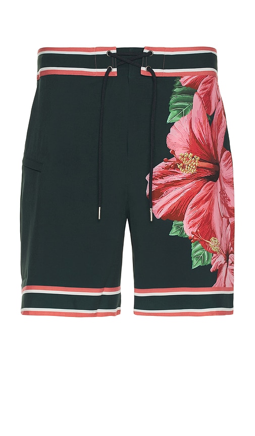 Shop Ser.o.ya Grant Swim Short In Hibiscus Print