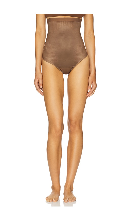 Spanxshape Invisible High Waisted Thong in Brown. - size XL (also in L, M, S, XS)