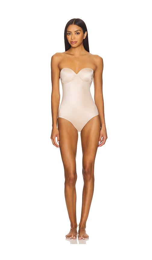 Spanxsculpt Suit Your Fancy Strapless Bodysuit in Beige. - size S (also in L, XS)