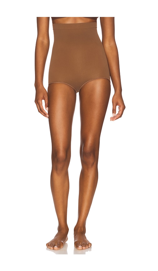 Seamless Power High Waisted Brief in Brown. - size S (also in L, M, XL)