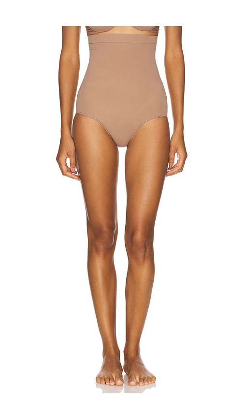 Seamless Power High Waisted Brief in Taupe. - size S (also in L, M, XL)