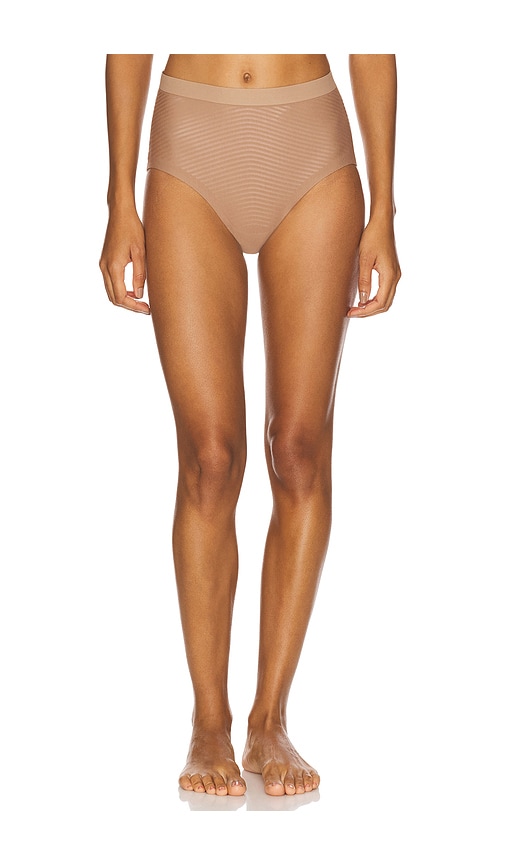 Shape Invisible Supima Cotton Brief in Tan. - size XXL (also in L, M, S, XL, XS)