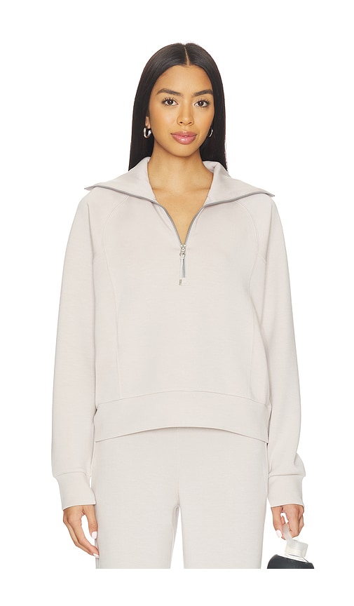 Spanx Womens Ashwood Air Essentials High-neck Stretch-woven Sweatshirt In Neutral