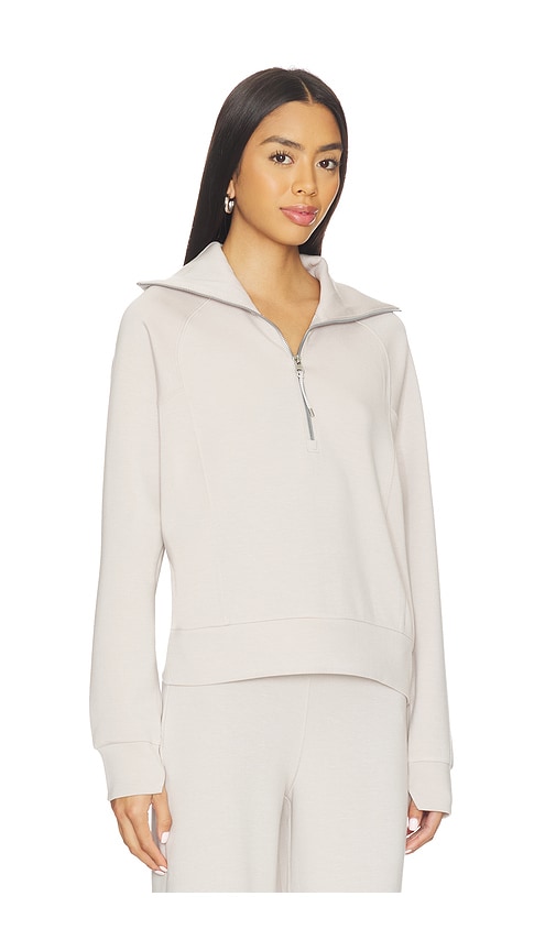 Spanx Womens Ashwood Air Essentials High-neck Stretch-woven Sweatshirt In Neutral