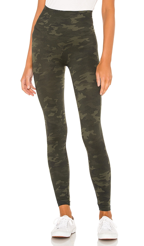 Spanx Look At Me Now Seamless Leggings- Green Camo