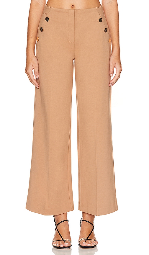 Shop Spanx Ponte Button Front Wide Leg Pant In 太妃糖色