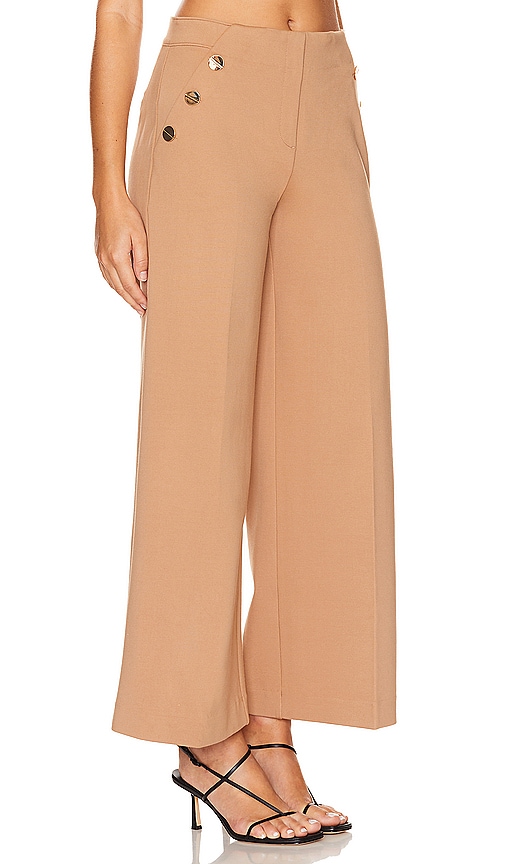 Shop Spanx Ponte Button Front Wide Leg Pant In 太妃糖色