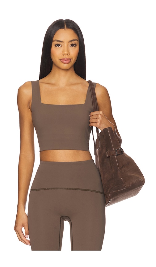 Spanx Square Neck Shelf Tank In Brown