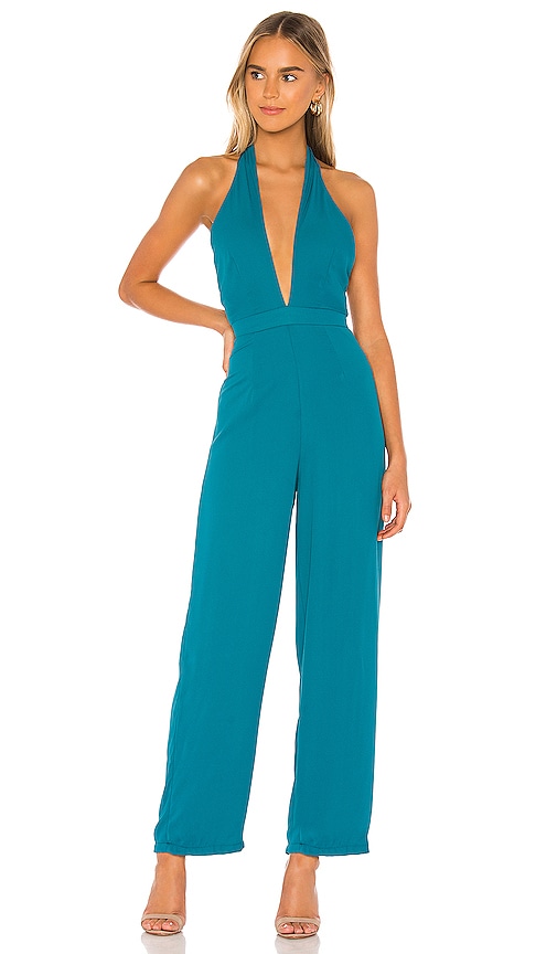 teal blue jumpsuit