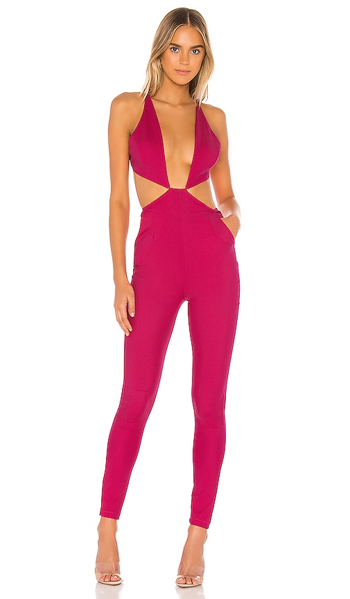 pink cut out jumpsuit