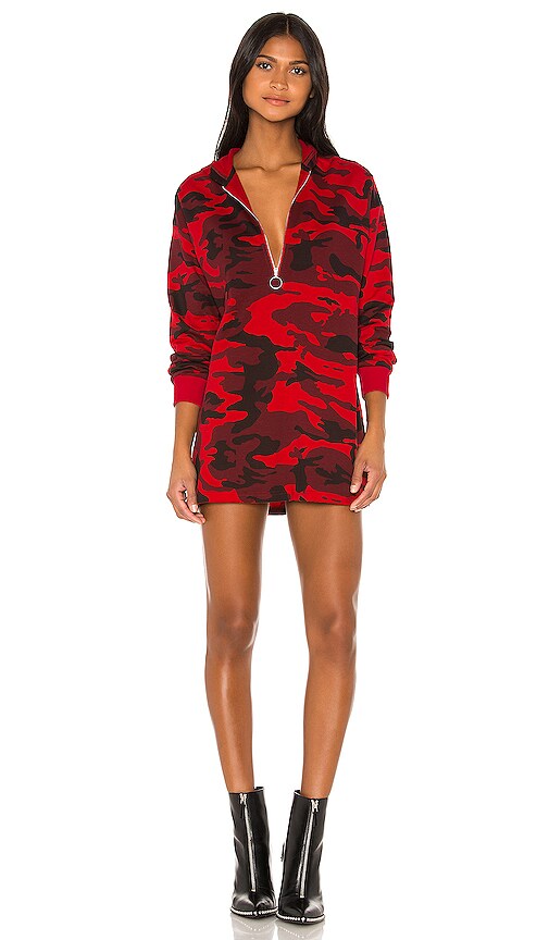 red camo overall dress