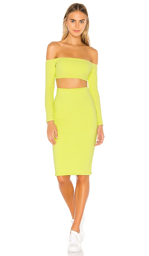 superdown Sevina Ribbed Set in Lime REVOLVE