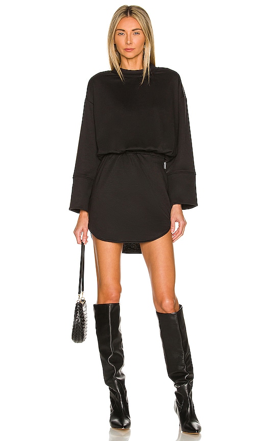 Superdown Lana Sweatshirt Dress In Black