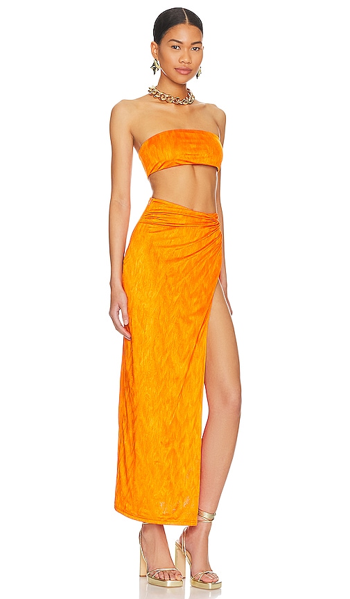 Shop Superdown Karolyna Maxi Skirt Set In Orange