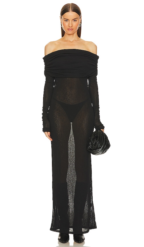 superdown Chantal Sheer Gown in Black