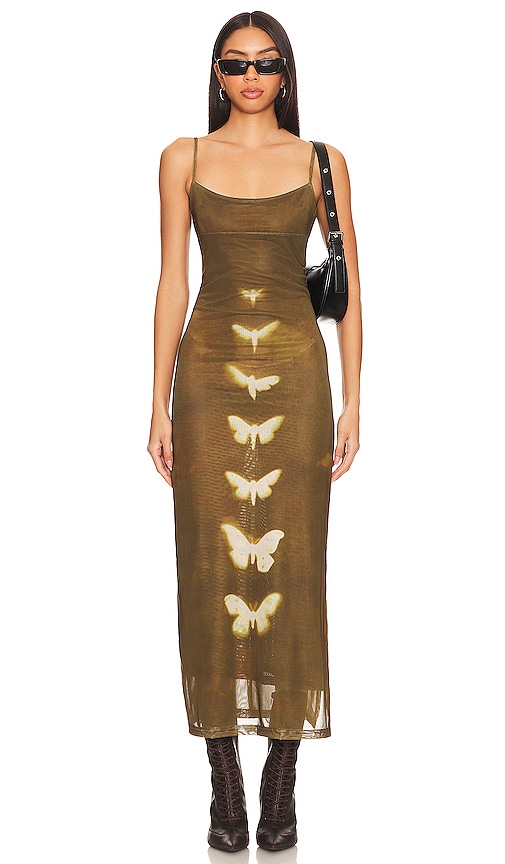 Superdown Jocelyn Butterfly Maxi Dress In Brown