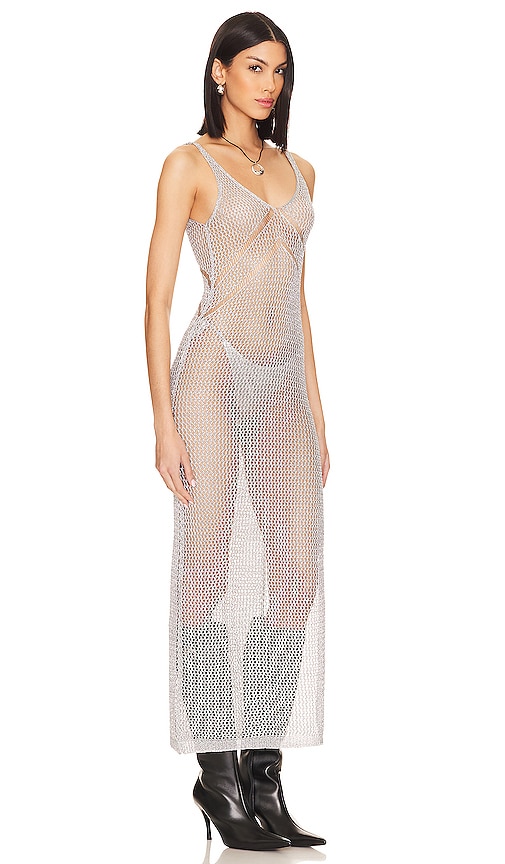  Superdown Maxikleid Marlee In Metallic Silver. Größe S. Also In Xs, M, L. 
