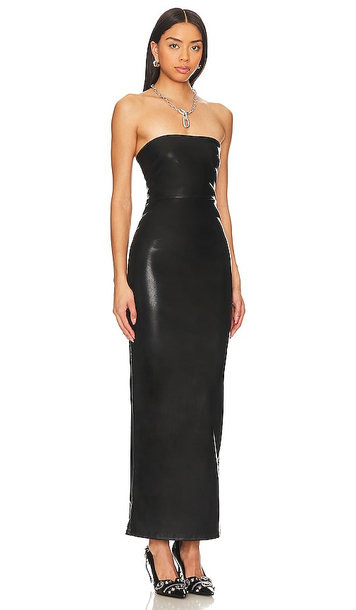 Shop Superdown Alexandra Faux Leather Dress In Black