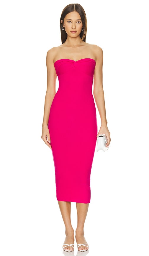 Shop Superdown Elisha Strapless Dress In Fuchsia