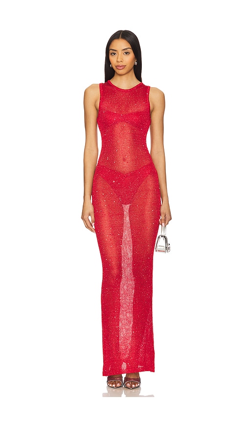 Alix Maxi Dress in Red. - size S (also in L, M, XS)
