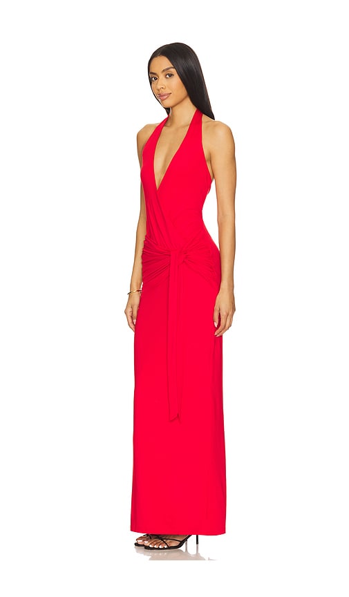 Superdown Chloe Halter Maxi Dress In Red