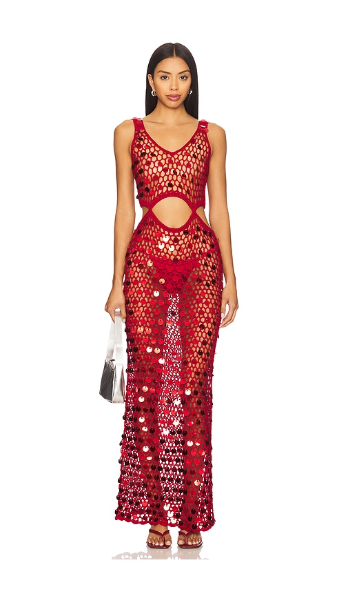 Elena Maxi Dress in Burgundy. - size L (also in XS)