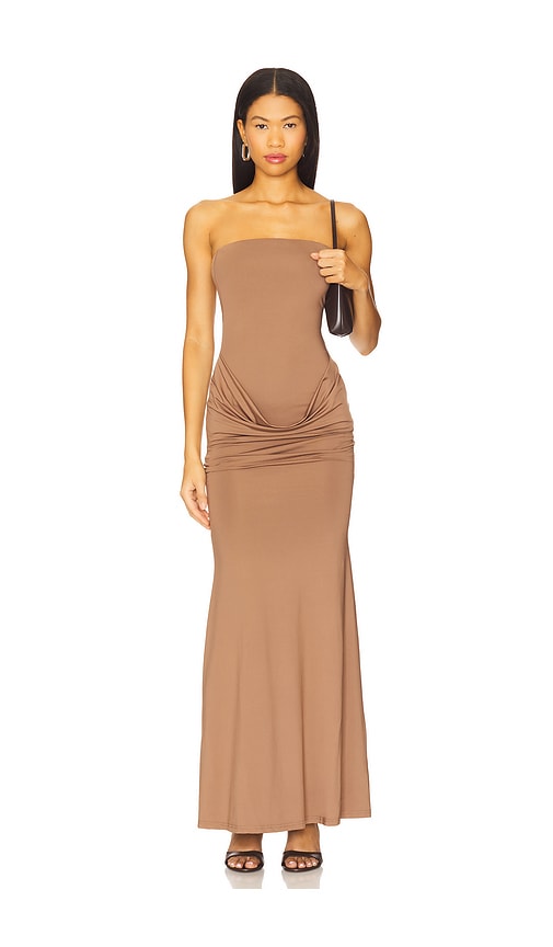 Alessie Maxi Dress in Brown. - size L (also in M, S, XL, XS, XXS) - superdown - Modalova