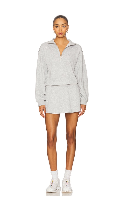 Jenice Quarter Zip Dress in Grey. - size L (also in M, S, XL, XS, XXS) - superdown - Modalova