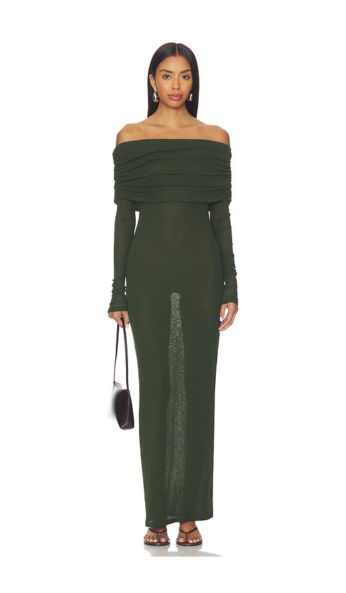 Superdown Chantal Sheer Gown In Green