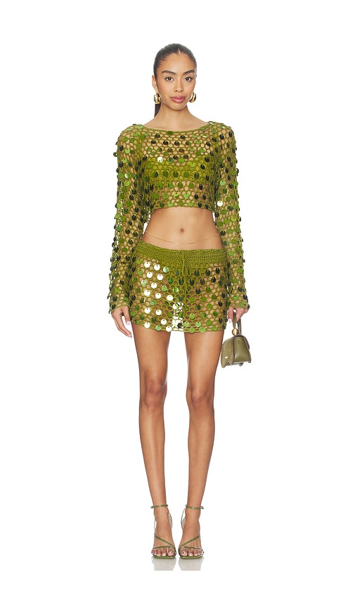 superdown Coralie Skirt Set in Moss Green