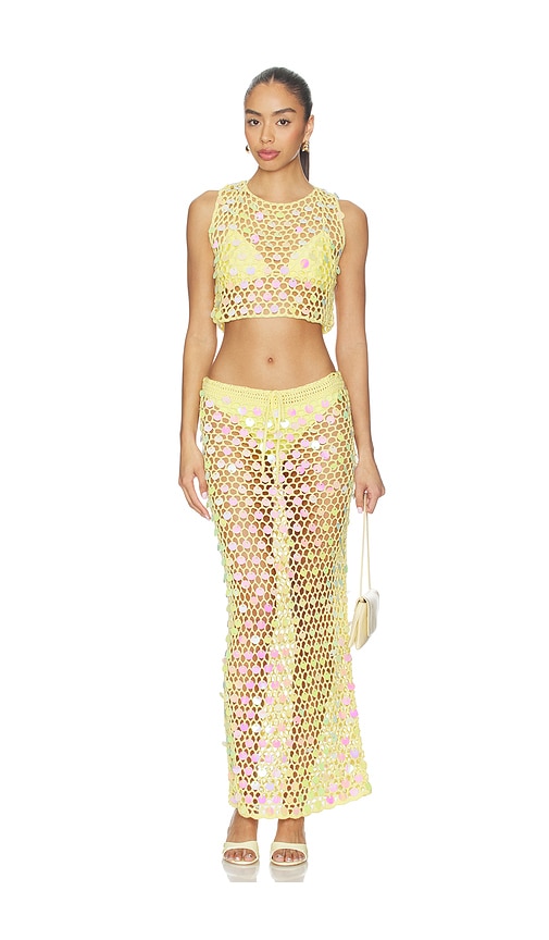 Coralie Maxi Skirt Set by superdown in Yellow