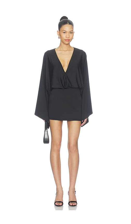 X Hannah Lizzy Leah Deep V Dress by superdown in Black