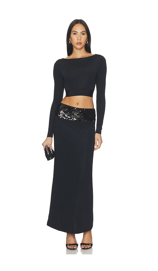 Yara Maxi Skirt Set by superdown in Black