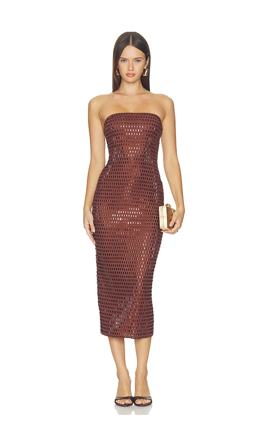 Josephine Midi Dress by superdown in Brown