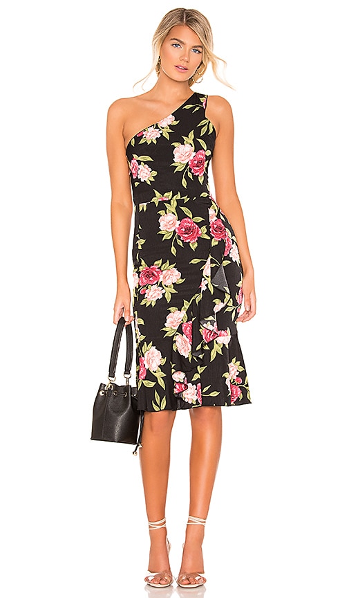 one shoulder dress floral