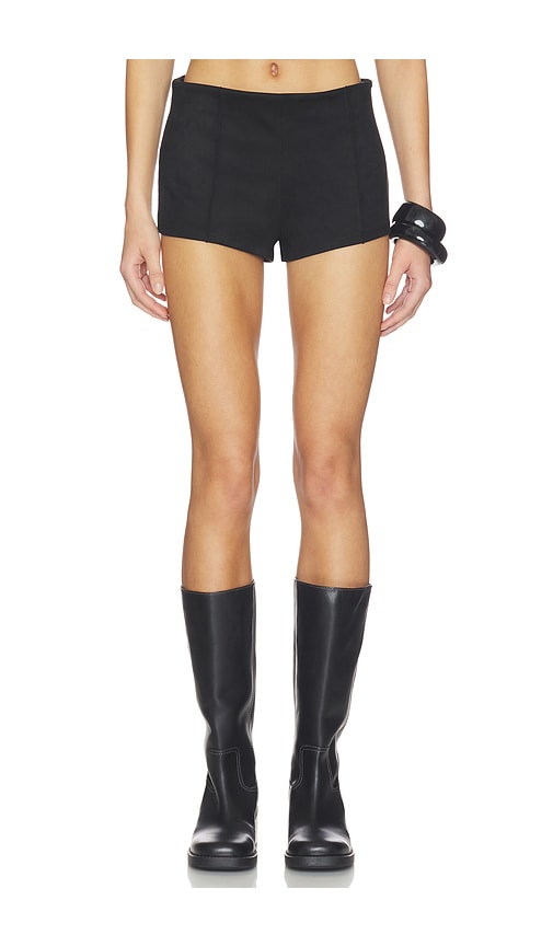 superdown Jessica Faux Suede Short In Black