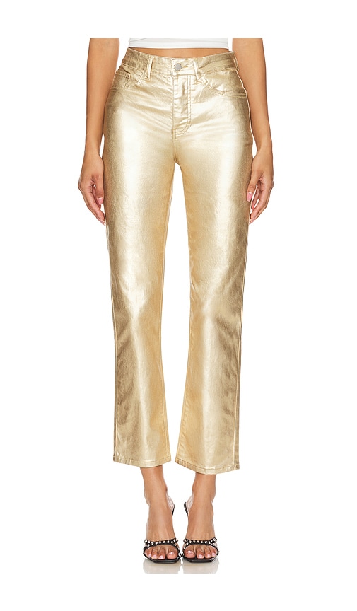 Superdown Regina Metallic Jean In Metallic Gold