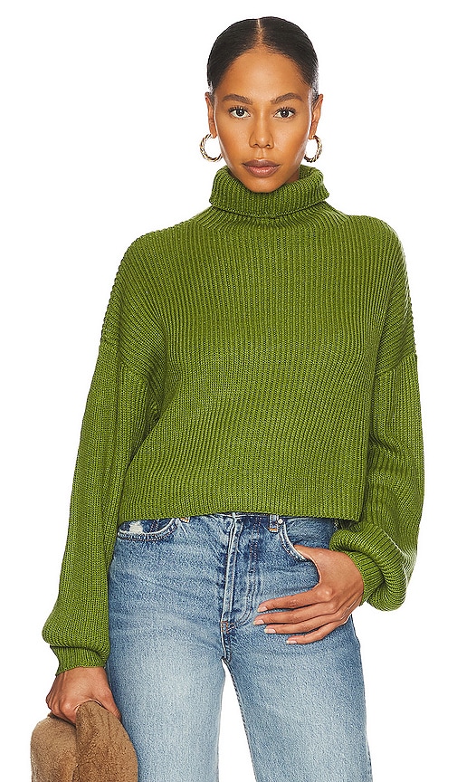 Superdown Madison Turtleneck Sweater In Green