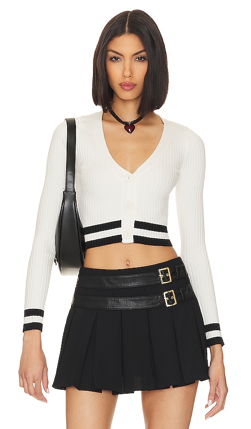 Superdown Nichole Cropped Sweater In White